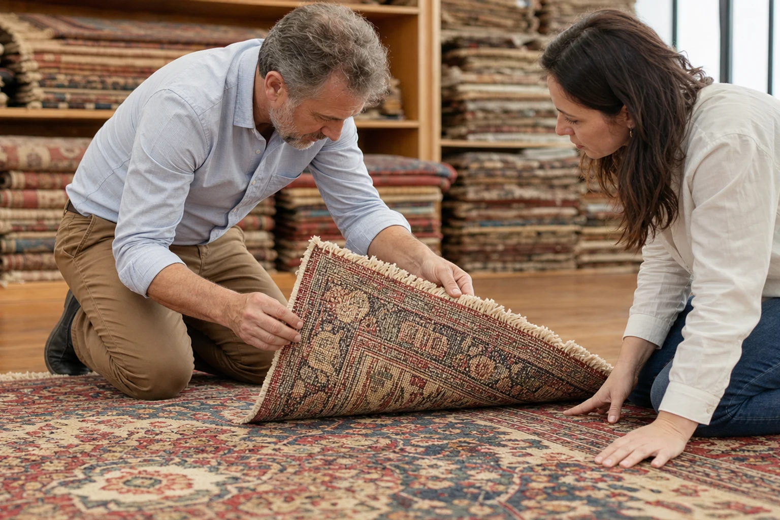 How do I know if a rug is genuinely hand-knotted?