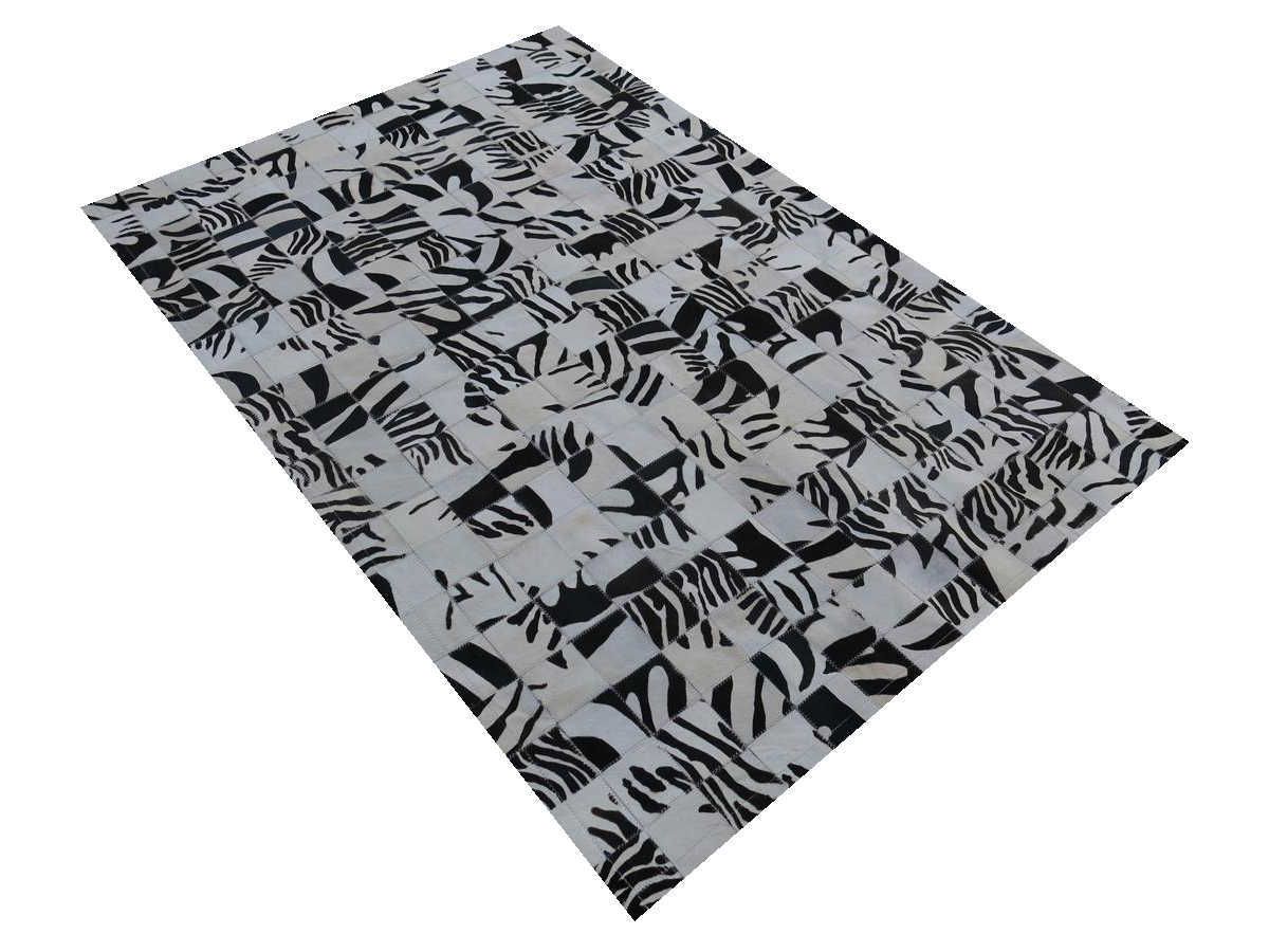 Moderner Teppich Cascade Leder Premium Weiß