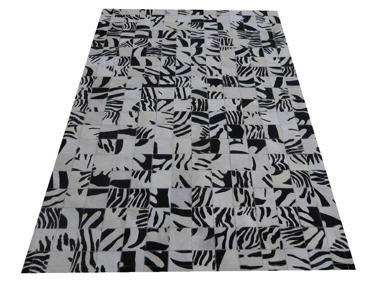Moderner Teppich Cascade Leder Premium Weiß