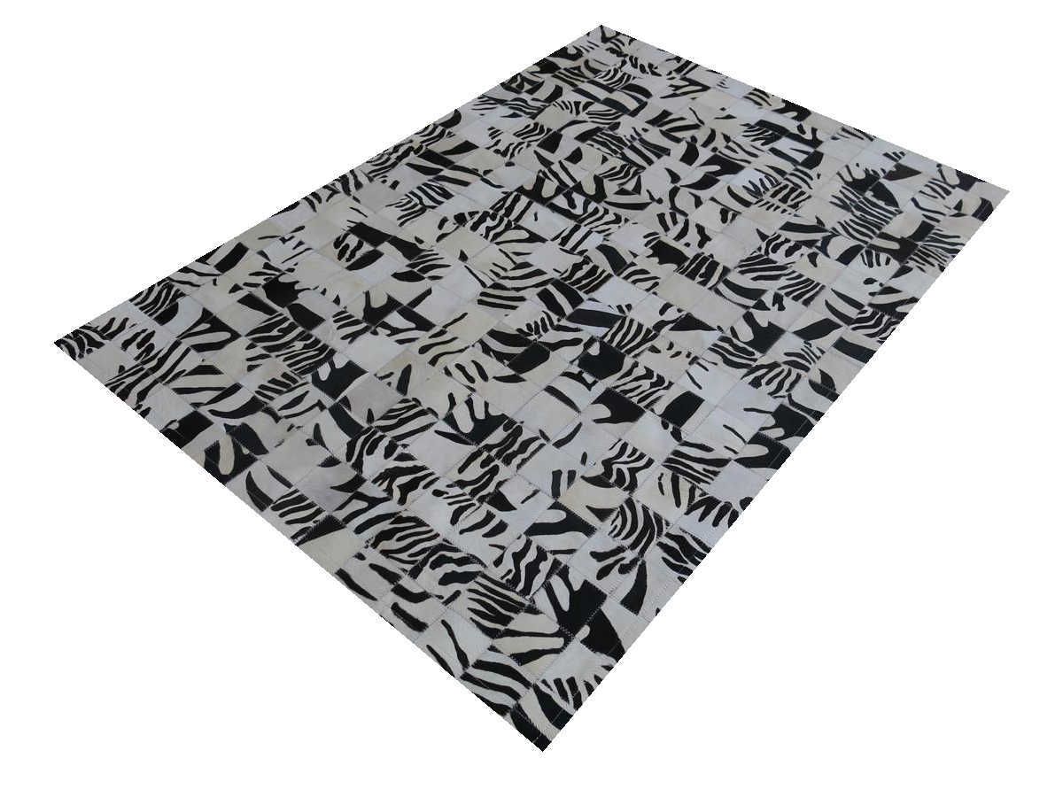 Moderner Teppich Cascade Leder Premium Weiß